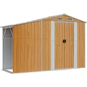 vidaXL Gerätehaus Braun 277x93x179 cm Verzinkter Stahl