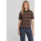 Semicouture für Damen. Y6WB20 Poloshirt Elsa grau, braun (L), Lässig, Wolle, Kurzarm