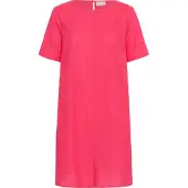Kaffe Midikleid "Damen Kleid KAbellis", Damen, Gr. 38, N-Gr, rot (raspberry), Obermaterial: 85% Baumwolle CO. 15% Leinen LI., Kleider Midikleid