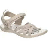 American Club HL218, Damen Sandalen Klettverschluss Leder-Einlegesohle leicht bequem, Beige 38