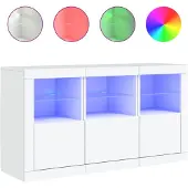 vidaXL Sideboard mit LED-Leuchten Weiß 123x37x67 cm