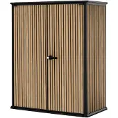 Dmora Langdon - Außen-Schrank, 140x74x170h cm Eichebraun, 2 Regalböden