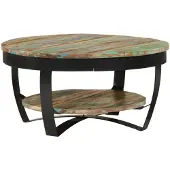 vidaXL Couchtisch mit Ablage Altholz Massiv 65x32 cm