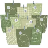 Sonstiges Adventskalender Kraftpapier zum Befüllen und Basteln, Grüne Weihnachtstüten