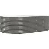 vidaXL Hochbeet Grau 212x140x68 cm Verzinkter Stahl