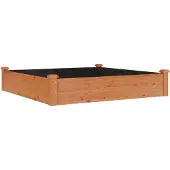 vidaXL Hochbeet mit Einsatz Braun 120x120x25 cm Massivholz Tanne