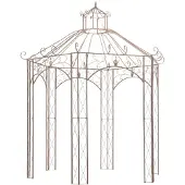 vidaXL Gartenpavillon Antikbraun 3 m Eisen