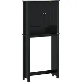 vidaXL Waschmaschinenschrank BERG Schwarz 76x27x164,5 cm Massivholz
