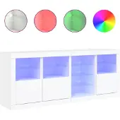 vidaXL Sideboard mit LED-Leuchten Weiß 164x37x67 cm