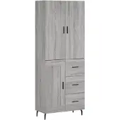 vidaXL Highboard Grau Sonoma 69,5x34x180 cm Holzwerkstoff
