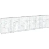 vidaXL Gabione mit Deckel 600x50x150 cm Verzinktes Eisen
