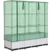 vidaXL Hochbeet mit Gewächshaus-Aufsatz Rattan-Optik 120x40x138 cm