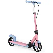 Northix Faltbarer rosa Roller mit LED-Rädern und verstellbarem Lenker
