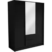 Masseno Drehtürenschrank CAVA 150,5/200/51 cm Modern Kleiderschrank 2-türig Schwarz