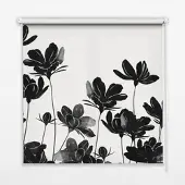 Tulup INNENROLLO - Fensterrollo - Rollo - 150x180 cm - Schwarze Blüten