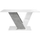 Mirjan 24 Couchtisch Dubai, Wohnzimmer Kaffeetisch (Farbe: Weiß Hochglanz / Beton)