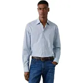 Hackett London für Herren. HM3010902 Mini Geo Print Hemd blau (XXL), Lässig, Baumwolle, Klassisch, Langarm