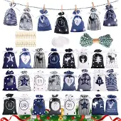 Sonstiges Adventskalender Set 24 Stoffsäckchen zum Befüllen Blau 16x10cm PolyBaumwolle