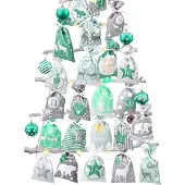 Sonstiges Adventskalender zum Befüllen 24 Stoffsäckchen Kette Grün 12x21,5cm