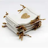 Sonstiges Geschenksäckchen Weiß 10x15cm 24 Stück mit Herz und Zugband