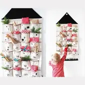 Sonstiges Hängender Adventskalender Stoff 24 Taschen 110x52 cm Weihnachtsdekoration Kinder