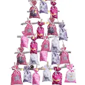Sonstiges Adventskalender zum Befüllen Groß 12x21,5cm 24 Stoffsäckchen Kette Rot