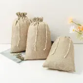 Sonstiges Jutesäckchen 8 Stück ca. 25x35cm Beige Stoffbeutel für Adventskalender