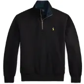 Ralph Lauren für Herren. 710B28291001 Schwarzes Sweatshirt mit Reißverschluss am Kragen (L), Lässig, Baumwolle, Langarm