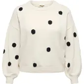 ONLY Carmakoma "CARRICA LS DETAIL O-NECK KNT" Materialmix, normal geschnitten