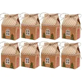 Sonstiges 24er Pack Geschenkbox Weihnachten Adventskalender Häuschen Kraftpapier Hanfseil