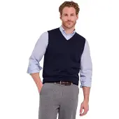 Falke Pure Merino Wool Herren Pullunder, L, Blau, Schurwolle