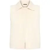Betty Barclay Strickjacke "Strickweste mit Kragen", Damen, Gr. 48, weiß (creme), Strickjacken Strickjacke