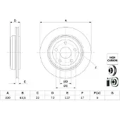 Bosch Bremsscheibe 0 986 479 G84 hinten, belüftet, hochkarbonisiert, 1 Stück