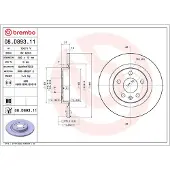 Brembo Bremsscheibe 08.D893.11, hinten, voll, hochkarbonisiert, 1 Stück