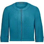 Betty Barclay Jackenblazer "Blazer-Jacke mit 3/4 Arm", Damen, Gr. 44, blau (colonial blau), Obermaterial: 60% Viskose CV. 40% Wolle WO., Blazer Jackenblazer, Topseller