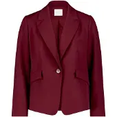 Betty & Co Kurzblazer "Kurzblazer mit Taschen", Damen, Gr. 44, rot (fall burgundy), Obermaterial: 59% Polyester PES. 37% Viskose CV. 4% Elasthan EL., Blazer Kurzblazer