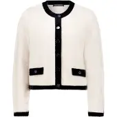 Betty Barclay Strickjacke "Grobstrickjacke mit Knopfleiste", Damen, Gr. 46, beige (patch beige, schwarz), Obermaterial: 55% Polyester PES. 45% Polyamid PA., Strickjacken Strickjacke