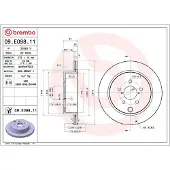 Brembo Bremsscheibe 09.E098.11, hinten, belüftet, 1 Stück