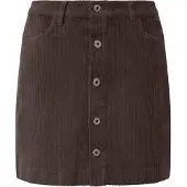 QS Minirock , Damen, Gr. 40, braun, Cord, Obermaterial: 98% Baumwolle, 2% Elasthan, unifarben, körpernah ca. Mitte Oberschenkel, Röcke Minirock, Cordrock mit langer Knopfleiste