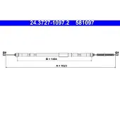 Ate Seilzug, Feststellbremse 24.3727-1097.2 für RENAULT