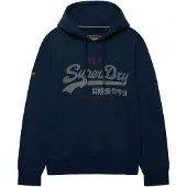 Superdry Sweatshirt "Sweatshirt VL Heritage Relaxed Hood 1er Pack", Herren, Gr. L, blau (dunkelblau), Obermaterial: 61% Baumwolle CO. 39% Polyester PES., Sweatshirts Sweatshirt