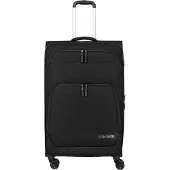 Travelite Trolley "KICK OFF Reisekoffer", Damen, Gr. B/H/T: 47cm x 78cm x 31cm 110 l, schwarz, Polyester, Koffer Trolley, 4 Doppelrollen, Außentaschen und Packgurte – leicht und robust