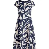 Betty & Co Cocktailkleid "Cocktailkleid mit Aufdruck", Damen, Gr. 44, EURO, bunt (dunkelblau, nature), Obermaterial: 90% Polyester PES. 10% Elasthan EL., Kleider Cocktailkleid