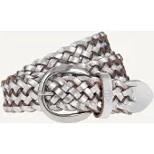 Tamaris Flechtgürtel "Dana Silver", Damen, Gr. 90, silber, Leder, unifarben, Gürtel Flechtgürtel, mit moderner Flechtoptik, aus Leder, in jeder Länge schließbar