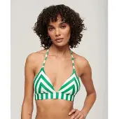 Superdry für Damen. W3010395A Triangel-Bikinioberteil mit grünen Streifen (XL), Strandbekleidung, Recyceltes Polyester, Nachhaltig