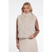 Rino & Pelle Kurzweste "DAVA", Damen, Gr. 34, beige (birch), Plüsch, Obermaterial: 100% Polyester. Futter: 100% Polyester, regular fit taillenbedeckt, Westen Kurzweste, mit Stehkragen