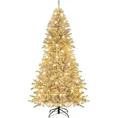 Northix 210 cm Artificial Christmas Tree, Snow-Flocked, 350 LEDs