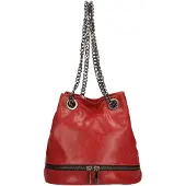 Gave Lux Ledertasche Damen Eimer-Form Echtes Leder Magnetverschluss Cognac UNIQUE 32x28x13 cm