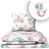 ANKRAS Kinder Bettwäsche Set Meerjungfrauen 120x160cm