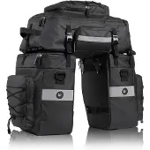 Markenlos Fahrradtasche Wasserfest - 3-in-1 Multifunktional - 75 Liter Kapazität - Schwarz